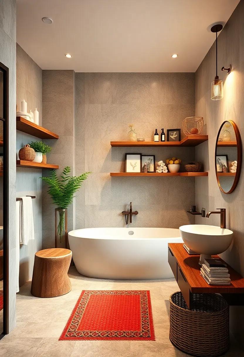 Add wooden shelves to display⁣ curated decor and⁢ essential ⁤items,​ combining utility‌ with visual appeal