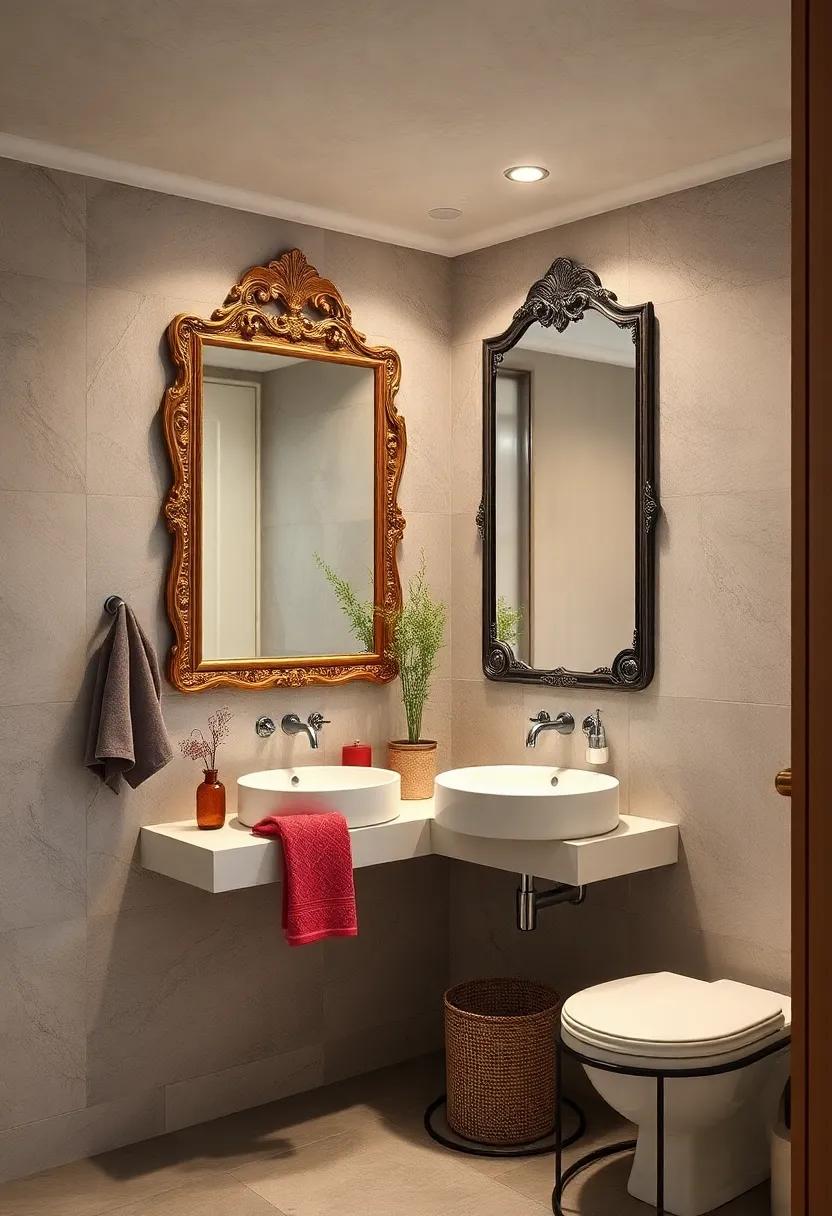 Retro Mirrors: Hang a large, ornate mirror or smaller vintage beauties with ‍decorative frames to‌ enhance light‍ and space