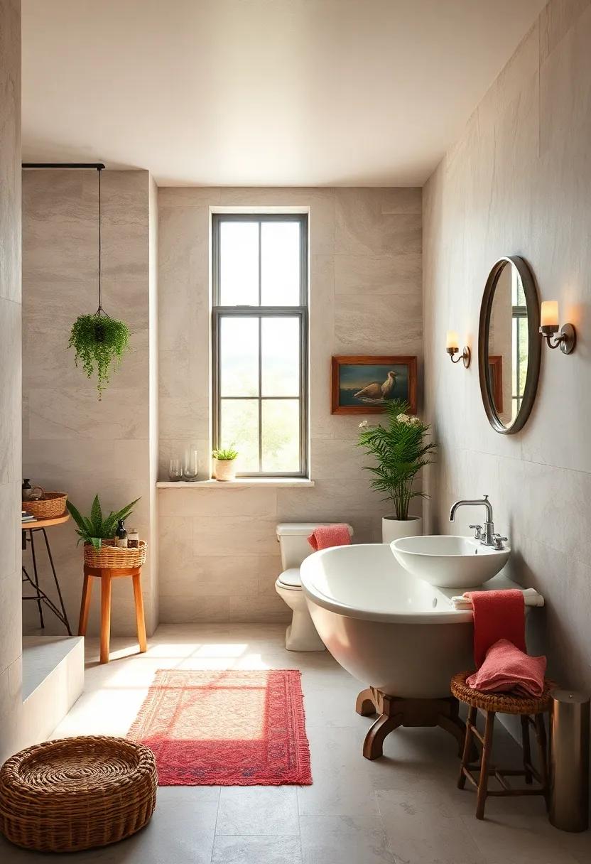 Utilize Vintage Finds: Scour flea⁢ markets or antique shops for one-of-a-kind pieces that can serve as statement ⁢items in your bathroom