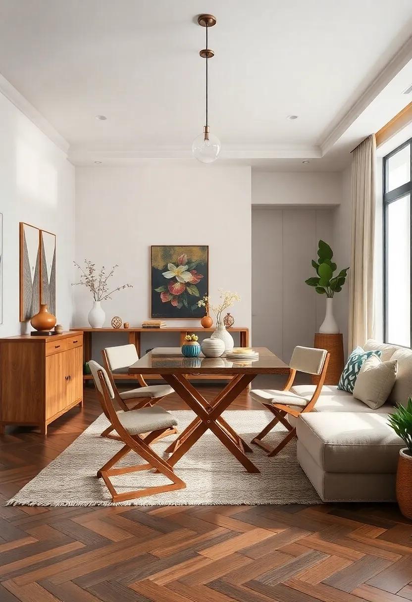 Seating Alternatives: Replace traditional dining⁤ chairs with‌ chic⁢ foldable stools that offer ⁢a fresh take on‍ dining