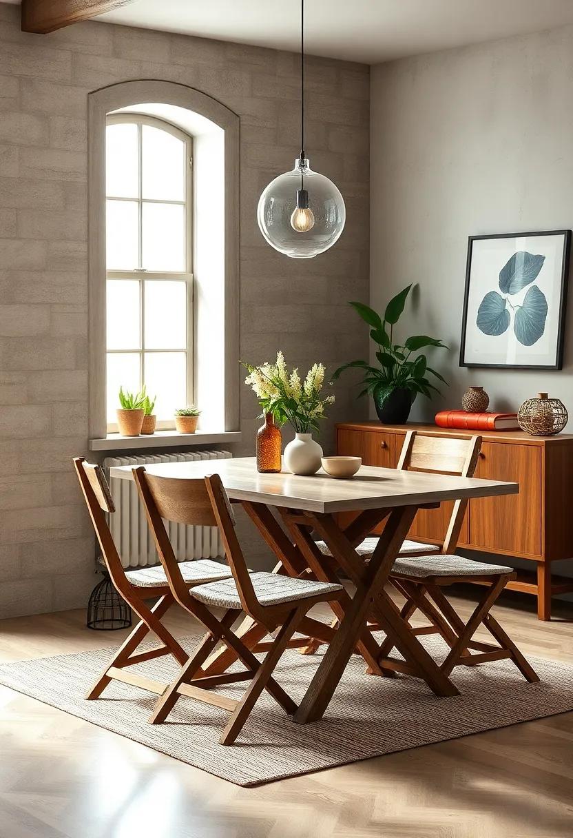 Rustic ‍Charm: ⁤Find inspiration in wooden foldable chairs that add a warm, cozy vibe to ⁢your​ small dining​ room