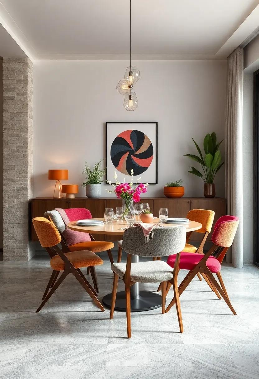 Vibrant Textures: Mix⁢ and match various fabric-covered ‌foldable chairs to create an eclectic yet‍ inviting dining space