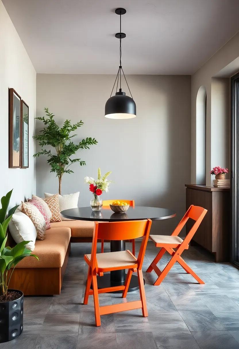 paint It Bright:‌ Brightly painted foldable chairs can ⁣serve as ⁣eye-catching accents in an⁢ otherwise understated dining area