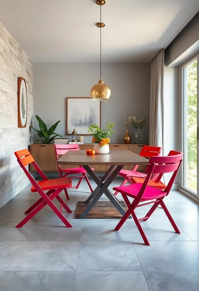 Color⁤ Coordination: Learn the art ⁢of pairing vibrant foldable chairs​ with a neutral table ⁤to create a lively ⁤yet balanced atmosphere