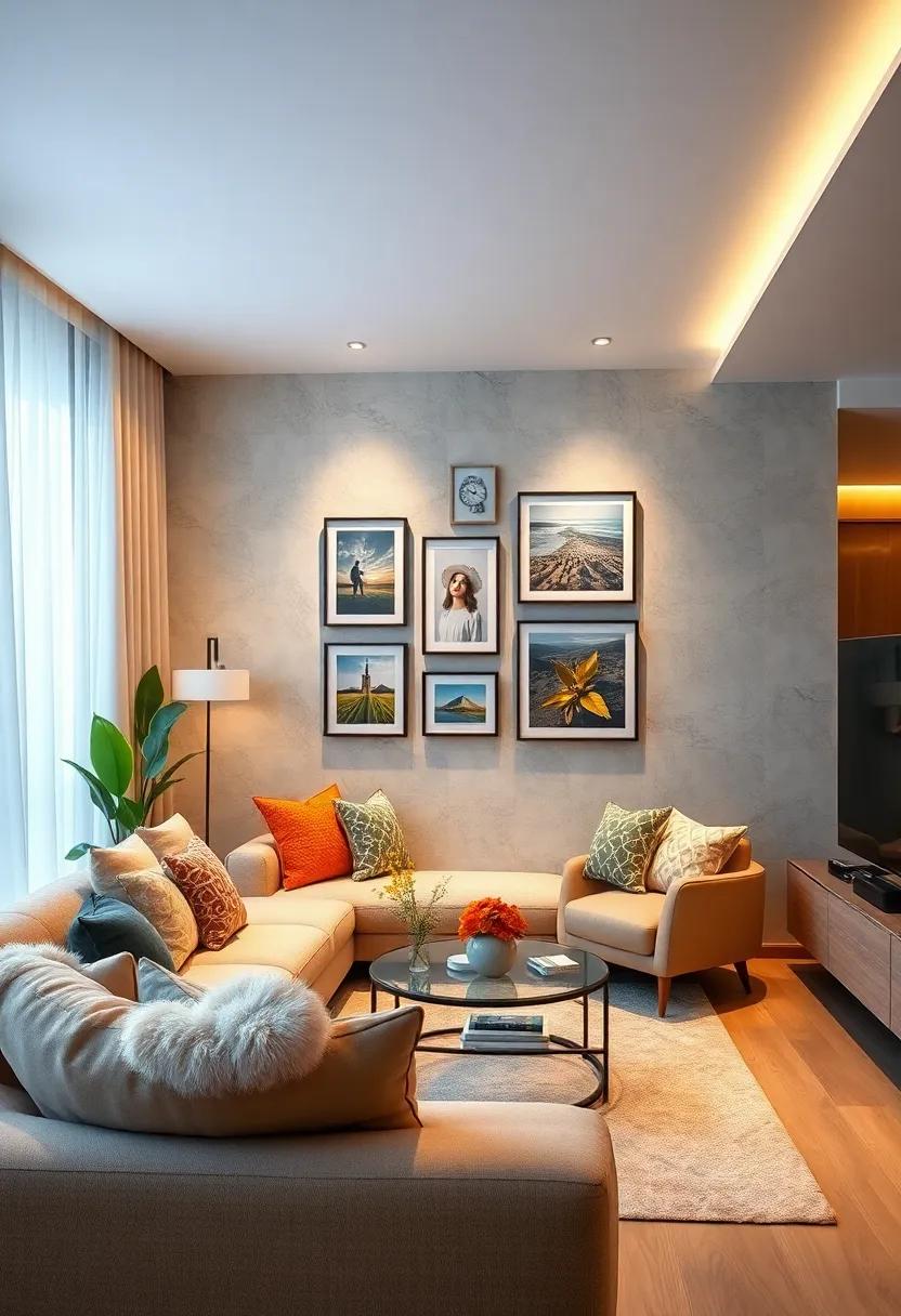 String Lights‌ for Ambiance: Drape delicate string lights around your living room to infuse a whimsical touch that enhances coziness