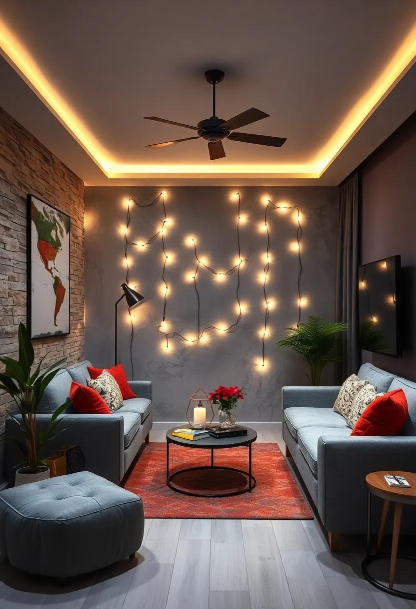 Hang Fairy Lights in Unique Patterns: ⁣Create art with fairy⁢ lights by shaping them into figures‍ or designs on ⁣your walls for a ‌playful, cozy effect