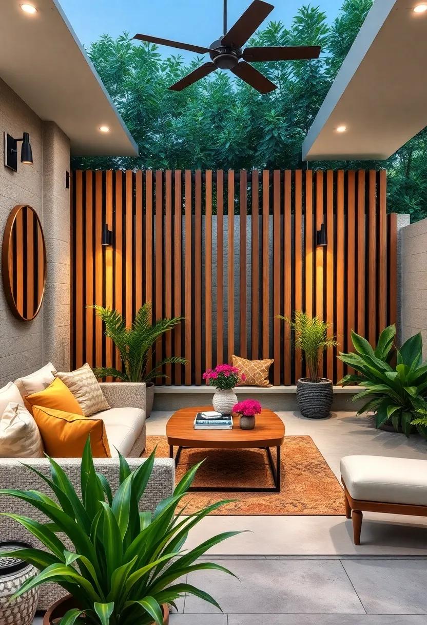 Add a splash of⁤ color to your ⁣garden by painting your vertical slats in vibrant shades, creating​ a ⁢playful ⁤and inviting atmosphere that's perfect for social gatherings