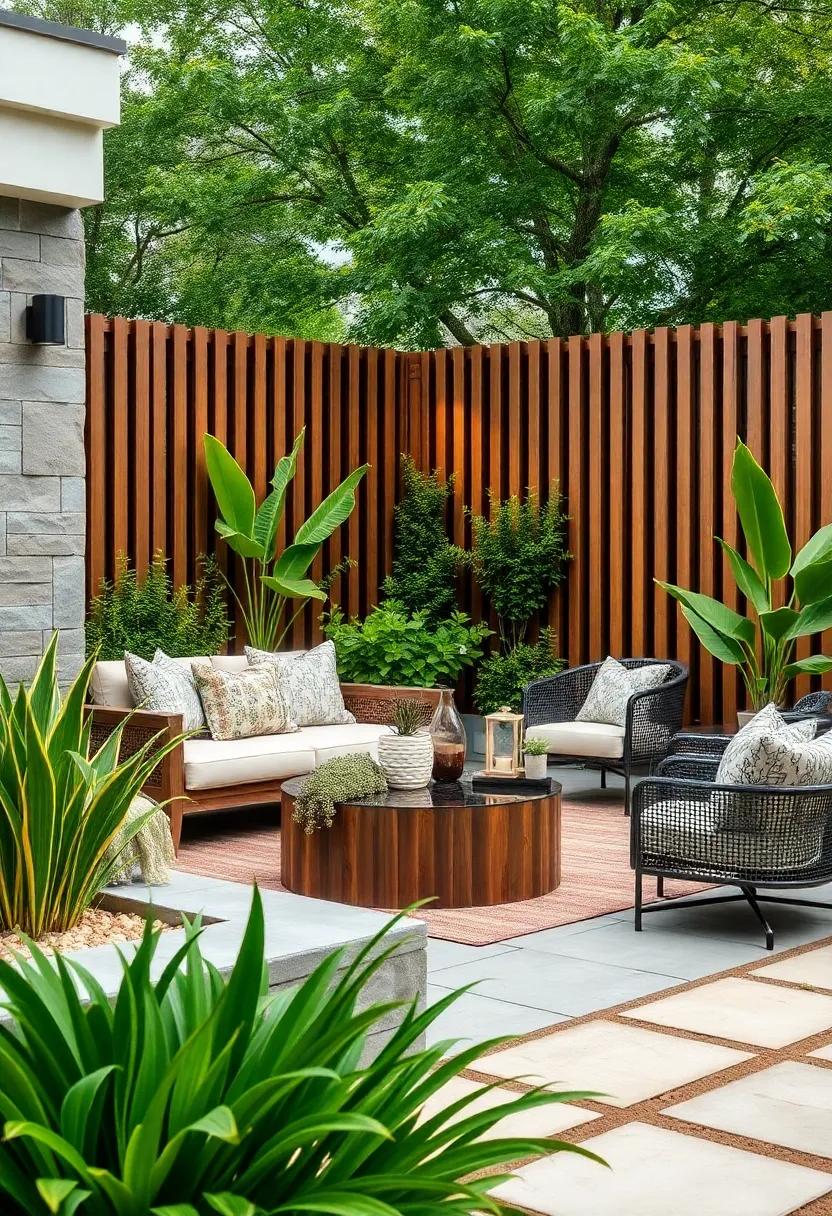 Combine vertical slats with a water feature,allowing the soothing⁤ sounds⁢ of water ⁣to‌ complement the aesthetic,turning your outdoor space into a serene oasis