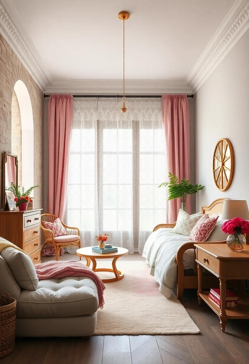 Hang lace curtains to filter light and create an airy, ‌soft atmosphere