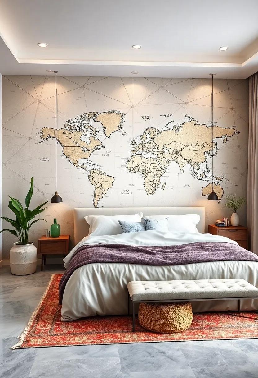 Map Motif: Use fabric featuring ⁢map designs for a wanderlust-inspired ⁤accent ‍wall that sparks memories of travels and adventures