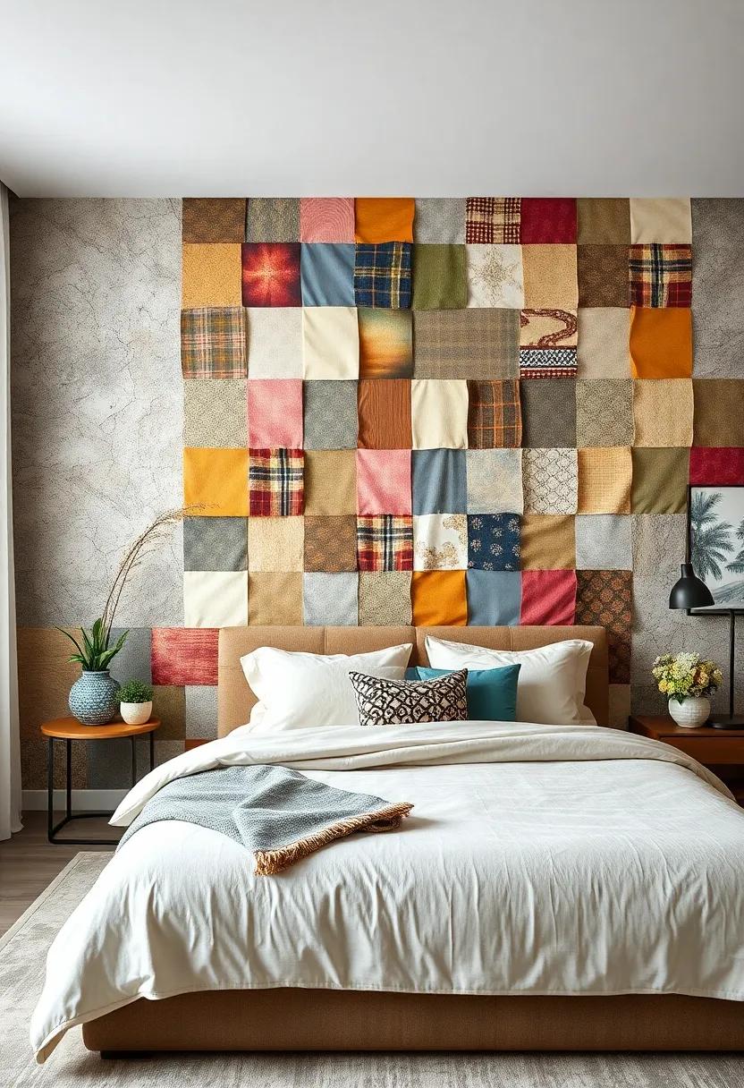 Patchwork⁣ Quilt ⁢Style: Repurpose fabric⁢ scraps to create a patchwork wall, combining different colors, textures, ⁣and patterns for a unique statement
