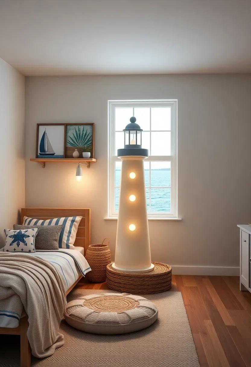Lighthouse Night Light: A charming lighthouse-shaped night light that ⁢casts a gentle glow, guiding little ⁢ones to sleep while enhancing the nautical theme