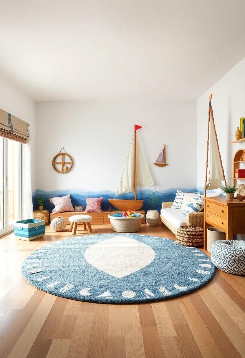 Fun Floor rugs: Soft area rugs shaped like boats or decorated with nautical patterns,providing ​a cozy spot for playtime ‌while enhancing the⁢ room's decor