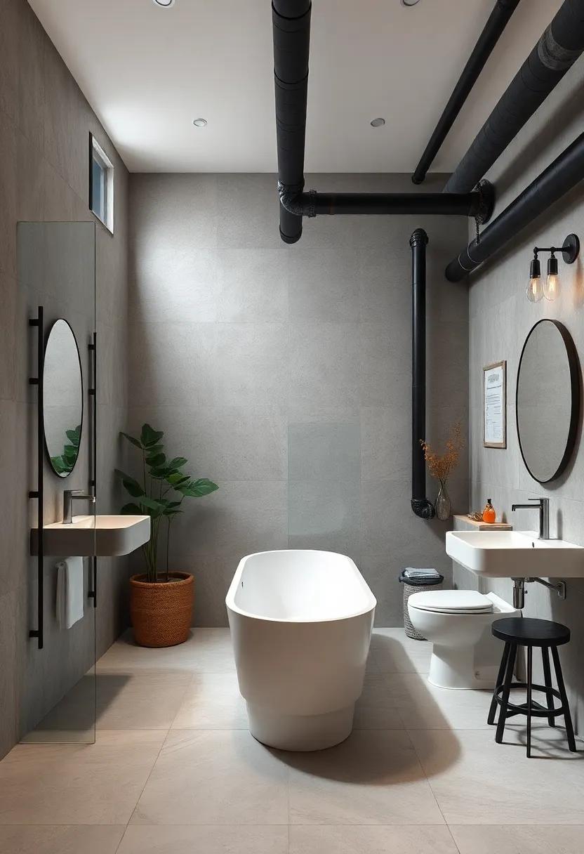 Monochrome Design: ⁣Opt for ‍a monochromatic palette to emphasize the raw ‌materiality of exposed pipes, creating a sleek ⁢and modern look