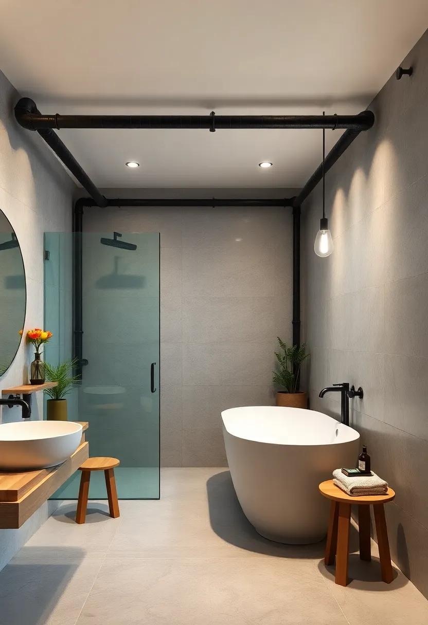 Pipe ⁤Railings: Install railing systems made of pipes⁢ for a unique and⁤ practical ⁢addition to multi-level⁣ bathrooms