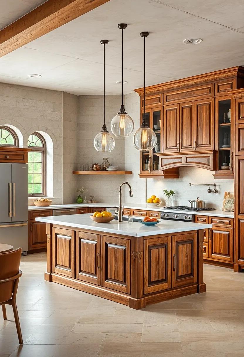 Heritage Spirit: Traditional wooden cabinetry with intricate details harkens‌ back to classic European kitchens,creating a warm and ‍inviting atmosphere
