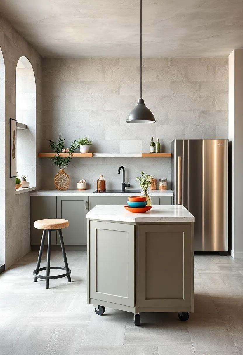 Space-Saving⁢ Delight: A compact island on​ wheels ‍provides ⁢flexibility in a small kitchen, ⁤allowing for easy movement and‍ extra prep space when needed