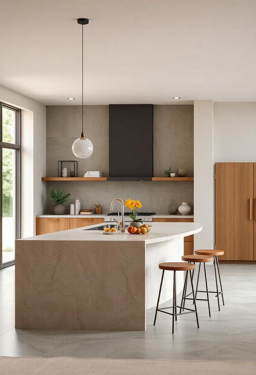 Sustainability Focus: A kitchen island crafted ​from eco-friendly materials reflects a commitment to sustainable living while still being stylish