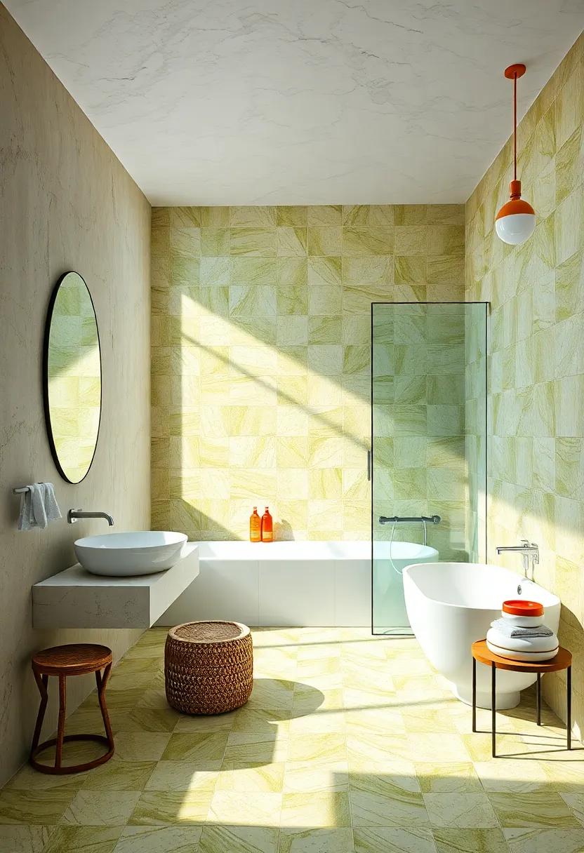 Monochrome magic: Experience the⁢ drama of a ‌black and white color scheme⁢ that amplifies bold patterns, making a striking⁣ impact in a contemporary luxury bathroom