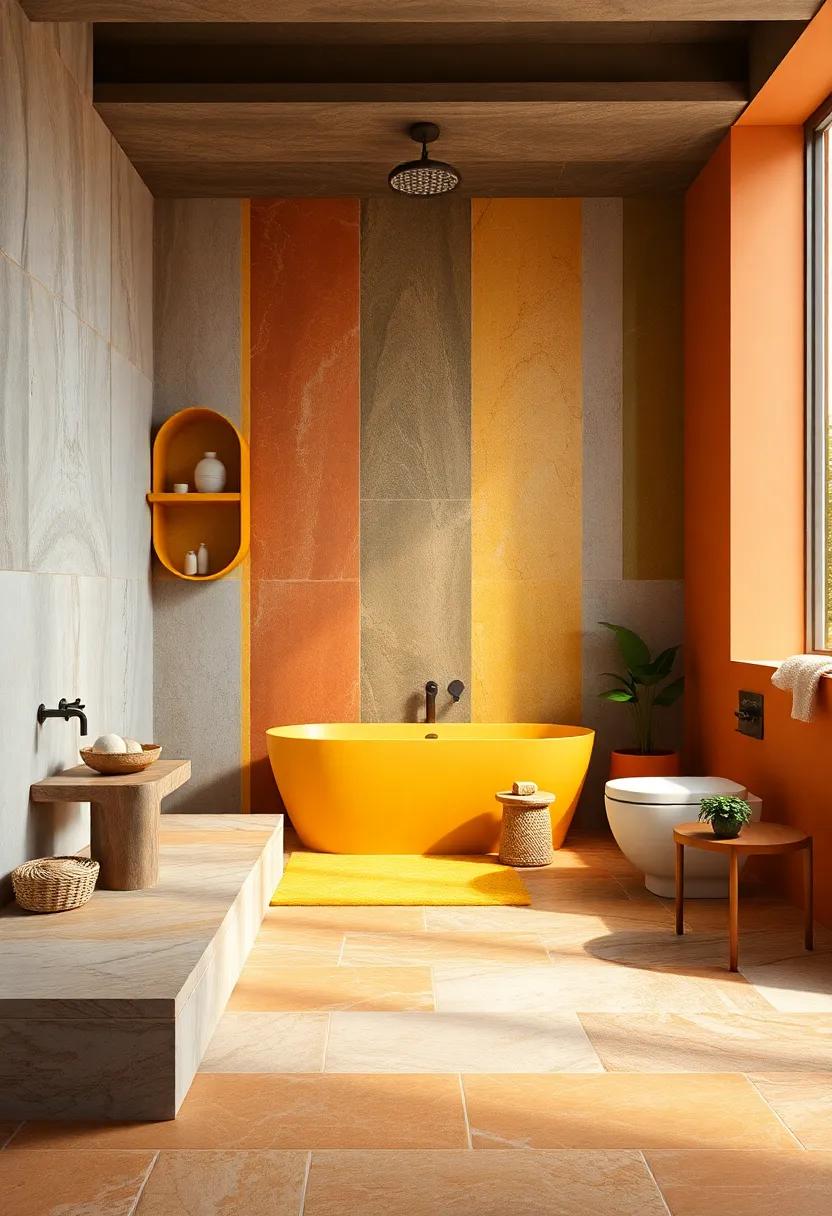 Enrich your bathroom with a multi-layered approach to​ color, choosing ⁢tiles⁤ in various shades of the same hue to create depth and⁣ a captivating visual experience