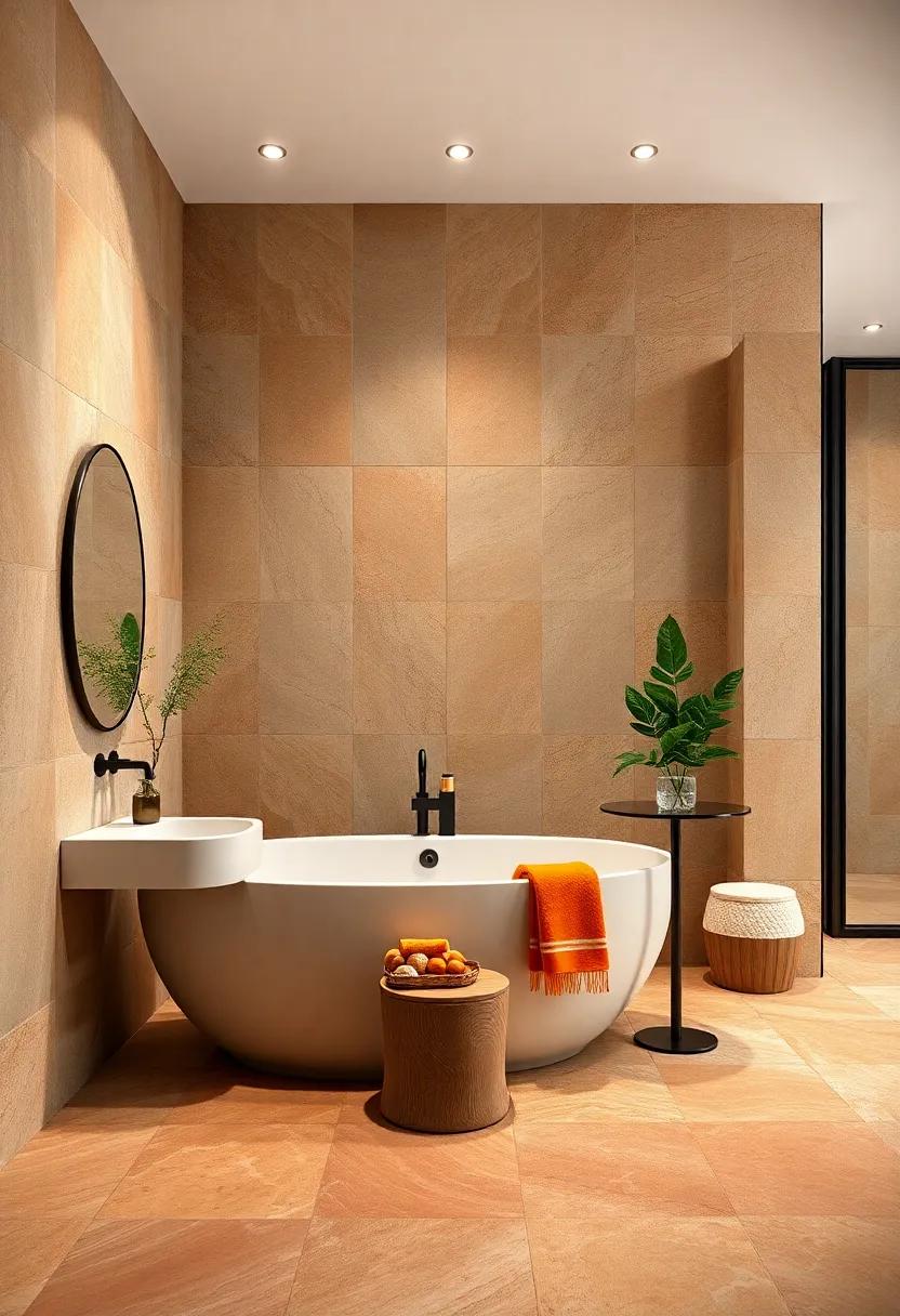 Indulge in the warmth of earthy tones combined with rich textures,bringing the comfort of nature⁢ inside through terracotta and stone-inspired ⁤tiles