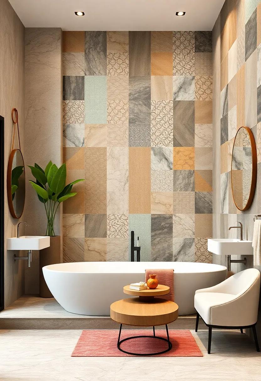 Combine different tile shapes and sizes to create a visually intriguing patchwork⁣ of color and texture, designed to ‌invite curiosity and spark conversations