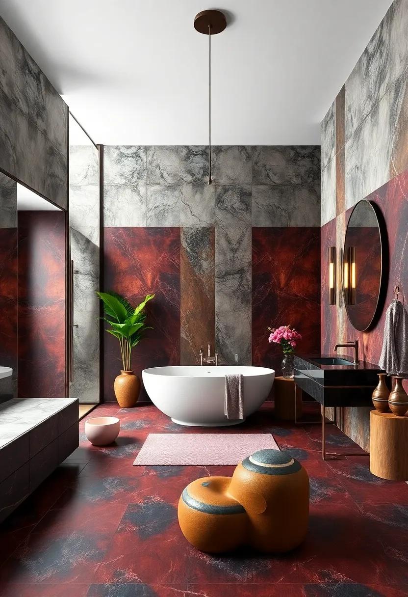 Dive into a world of ​drama with ​deep jewel tones that wrap the bathroom in an embrace of richness and intensity, evoking a feeling of ‌pure ‍luxury