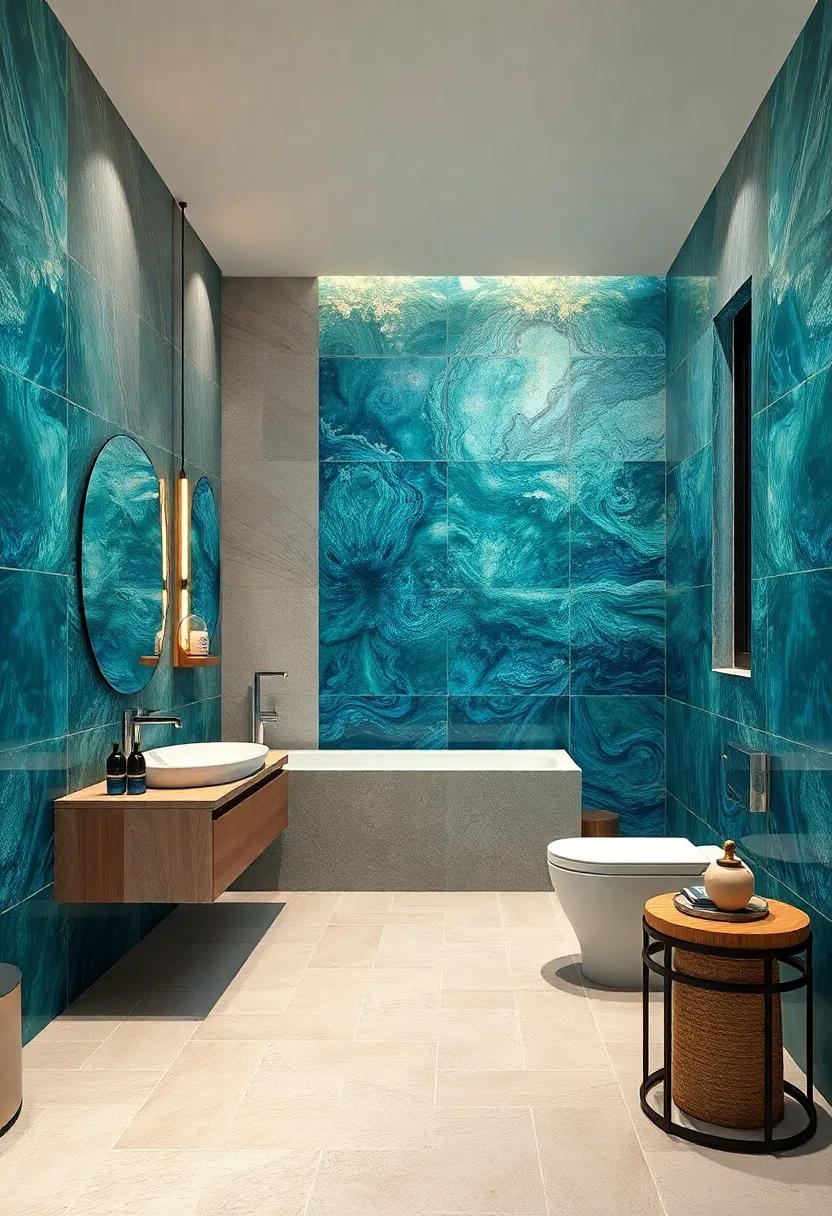 Make ​a splash with aquatic-themed tiles ​that transport you to an underwater ‌realm, combining ⁣vibrant blues and greens to create a soothing sense of calm and serenity