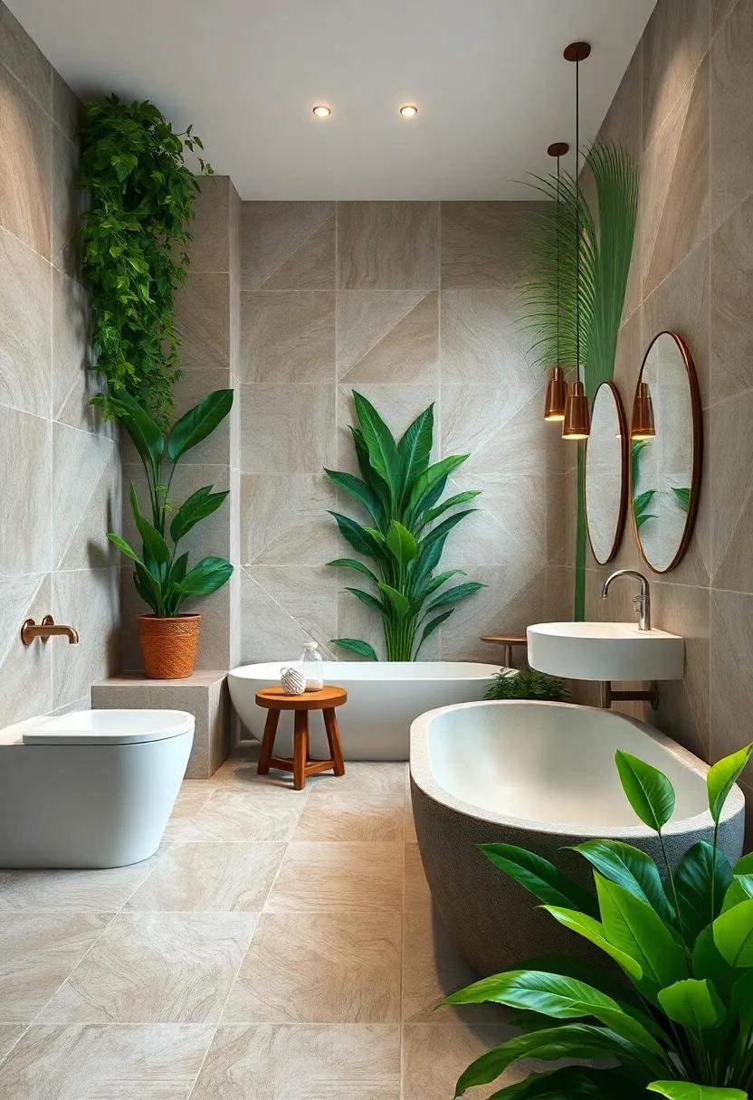 Embrace the wild with a tropical motif featuring lush greens and vibrant florals that cascade across the⁣ floor​ and walls, creating a serene jungle escape in your own ⁤home