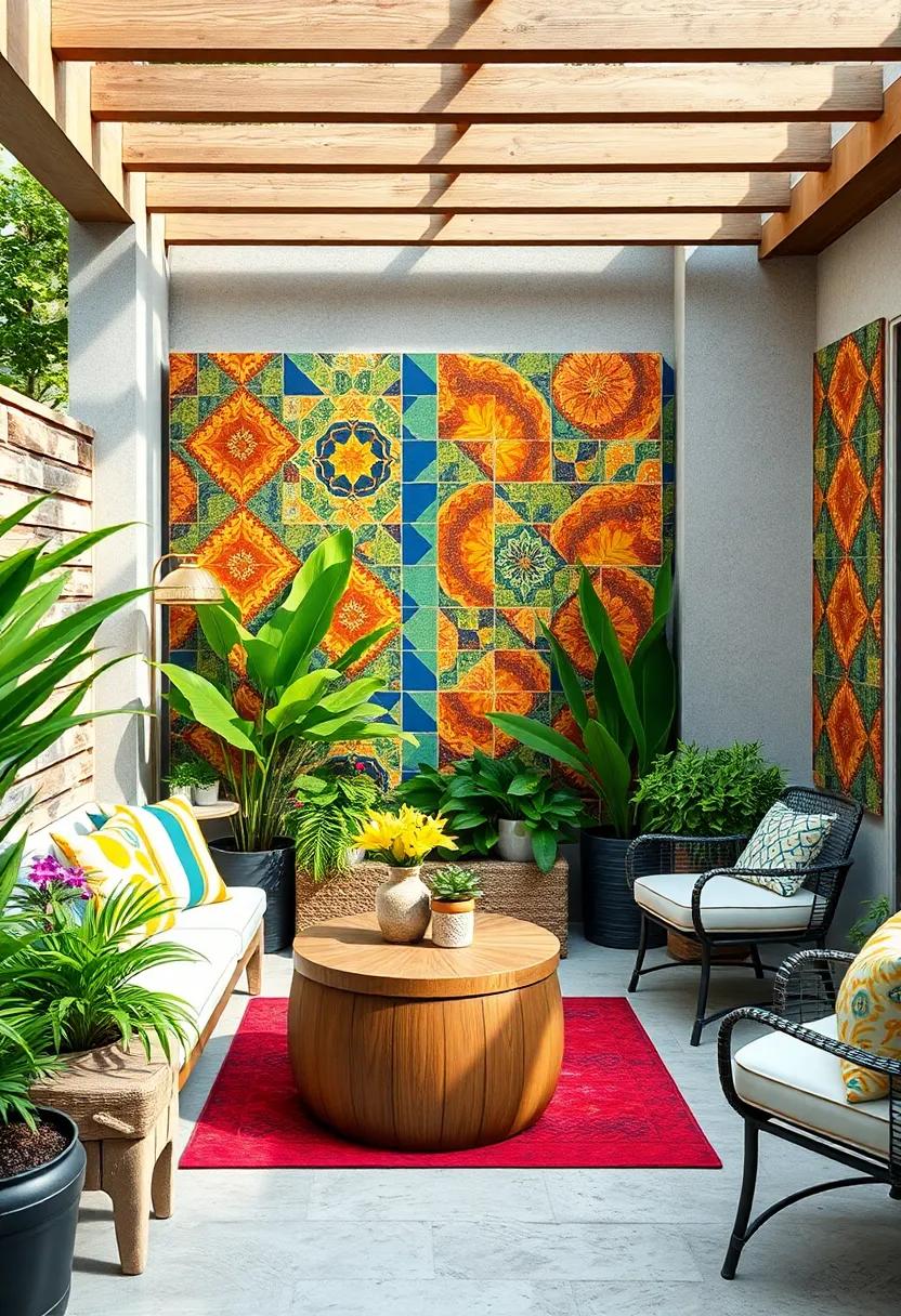 Vibrant geometric Patterns: Brighten up your garden with large panels ⁢featuring ⁢bold geometric designs that create an eye-catching backdrop for your plants