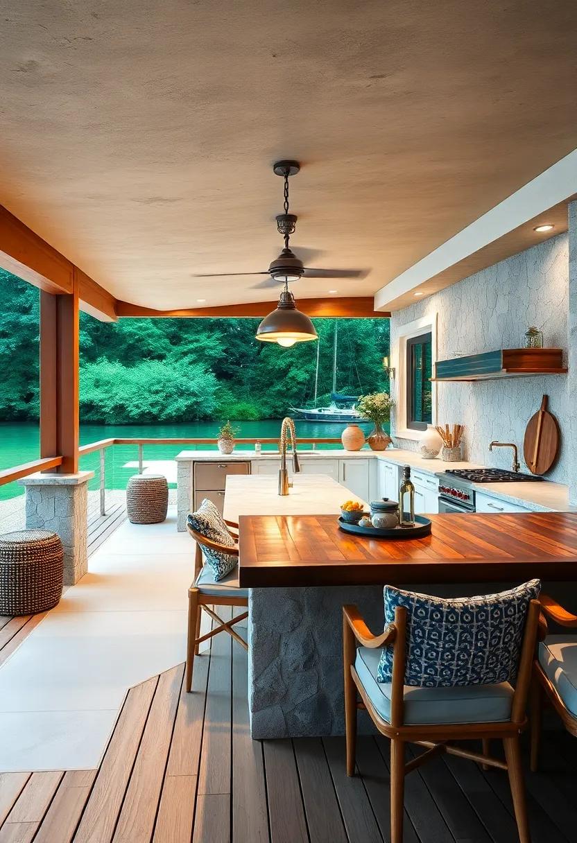 Boat theme: If you love the nautical life, consider a boat-themed kitchen with marine colors and materials like weathered wood and brass fixtures