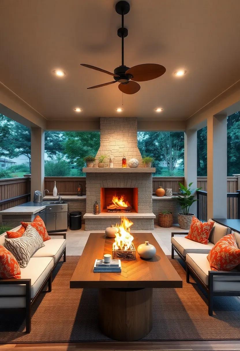 Cozy Fireplace: Add an outdoor fireplace to your kitchen area, perfect​ for warmth ⁣and⁢ ambiance during chilly evenings