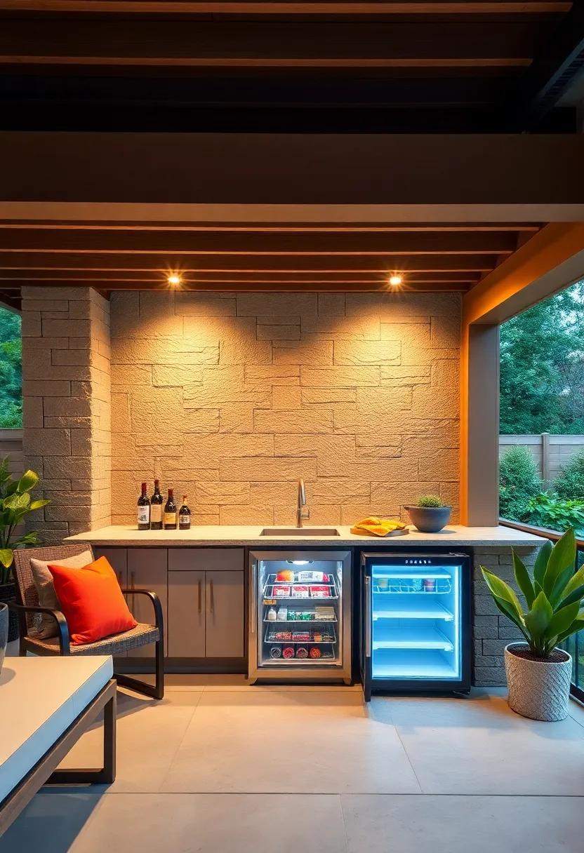 Outdoor Refrigerator: Consider adding a small outdoor fridge to keep⁢ drinks cold and food‌ fresh⁤ while you work in your kitchen