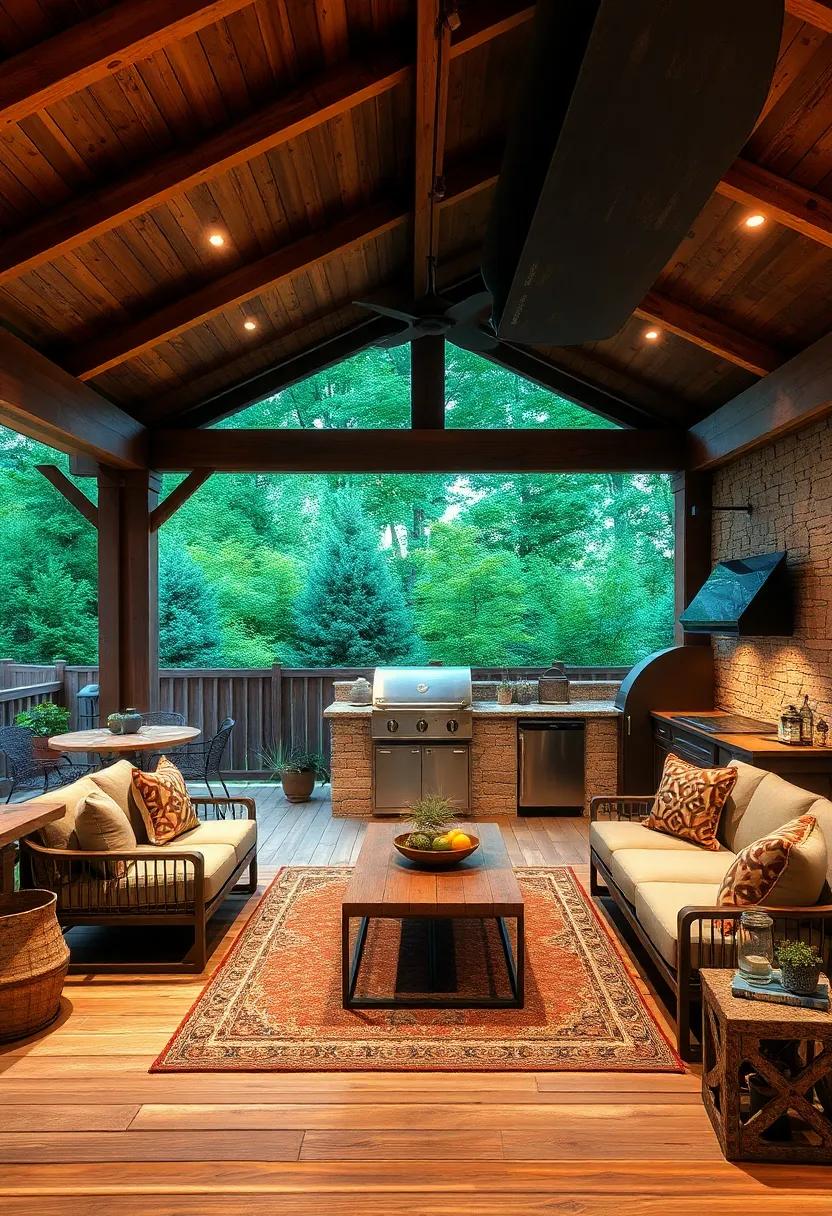 Rustic Charm: Embrace ‌natural materials like reclaimed wood and stone to create a cozy outdoor kitchen that harmonizes with nature