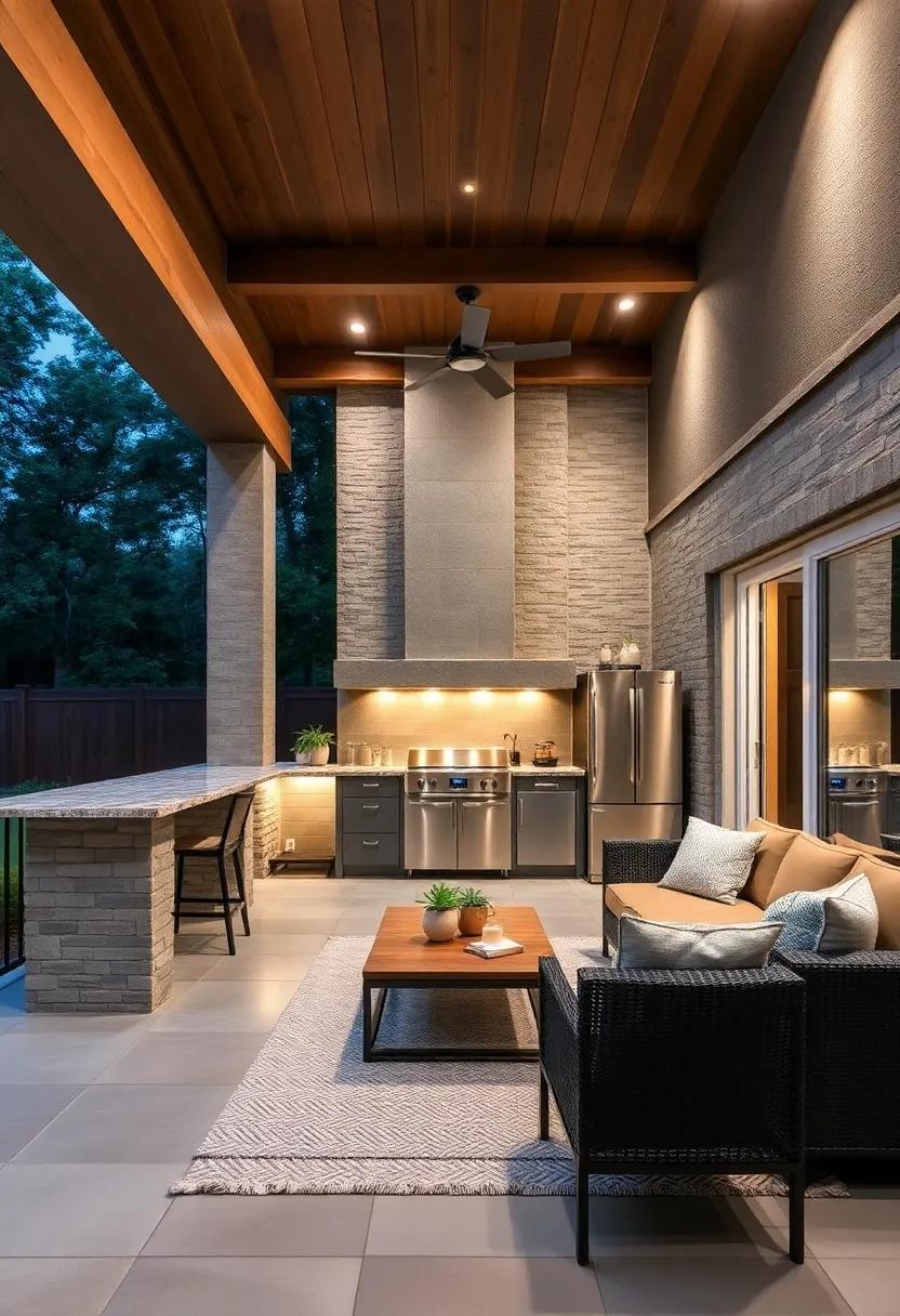 Under-Deck Lighting: install ambient lighting under the ‍deck to enhance the mood and safety of your outdoor kitchen area