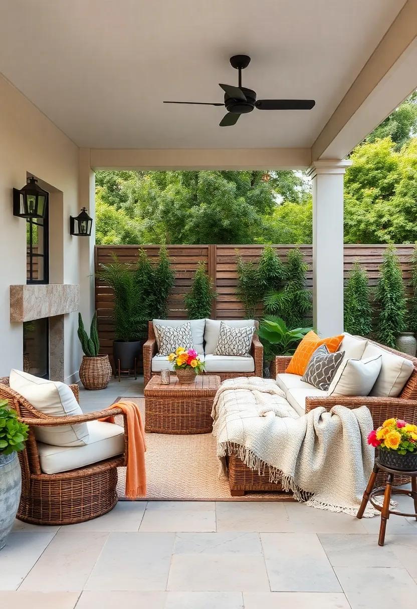 cozy Throw ⁣Blankets: Keep soft throws on hand for chilly ⁢evenings,‍ adding⁤ both warmth and style to your seating ‍area