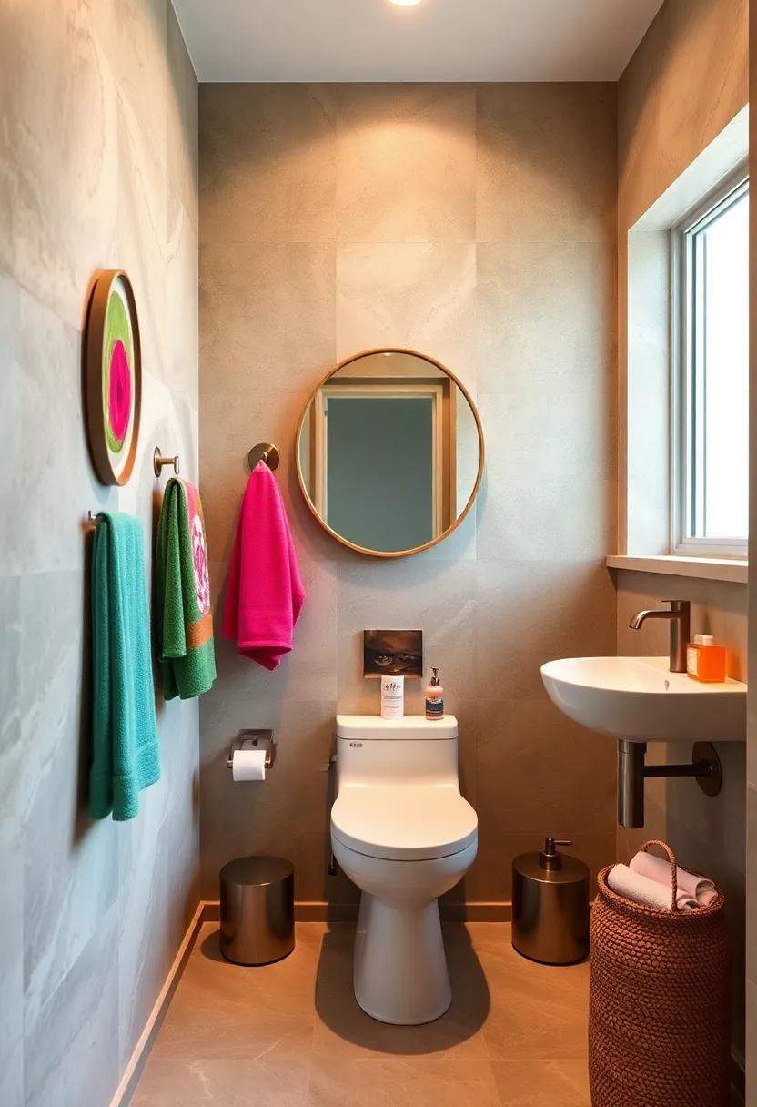 Colorful ⁢Accents: Use brightly colored towels, soap‌ dispensers, or accessories to inject cheerfulness and personality into the space