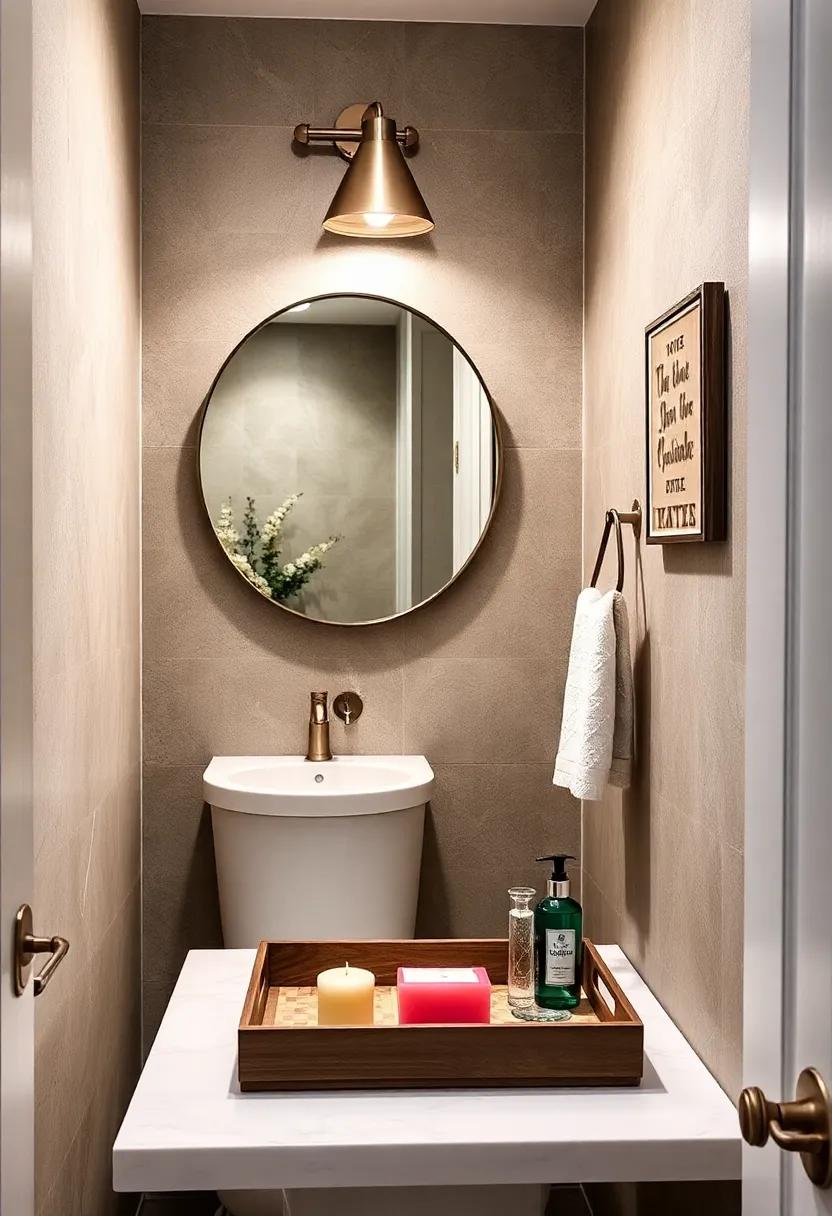 Decorative Trays: use a⁤ decorative tray to corral small items ⁣like soap, hand sanitizer, and candles for ⁢a tidy yet stylish look