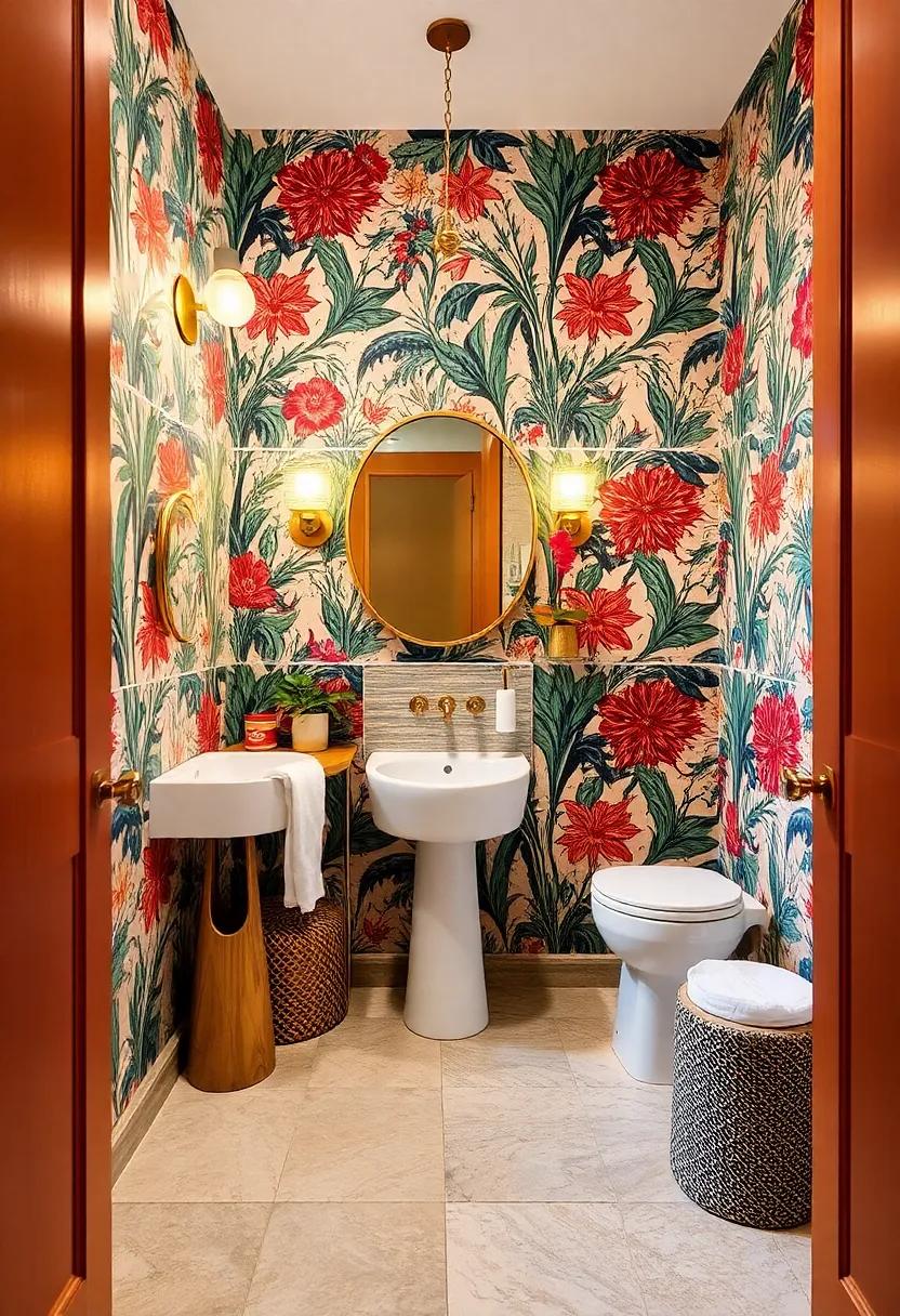 Embrace Bold ⁢Wallpaper: transform ‌your powder room with a vibrant, ​eye-catching wallpaper that sets the tone for the ‍entire space