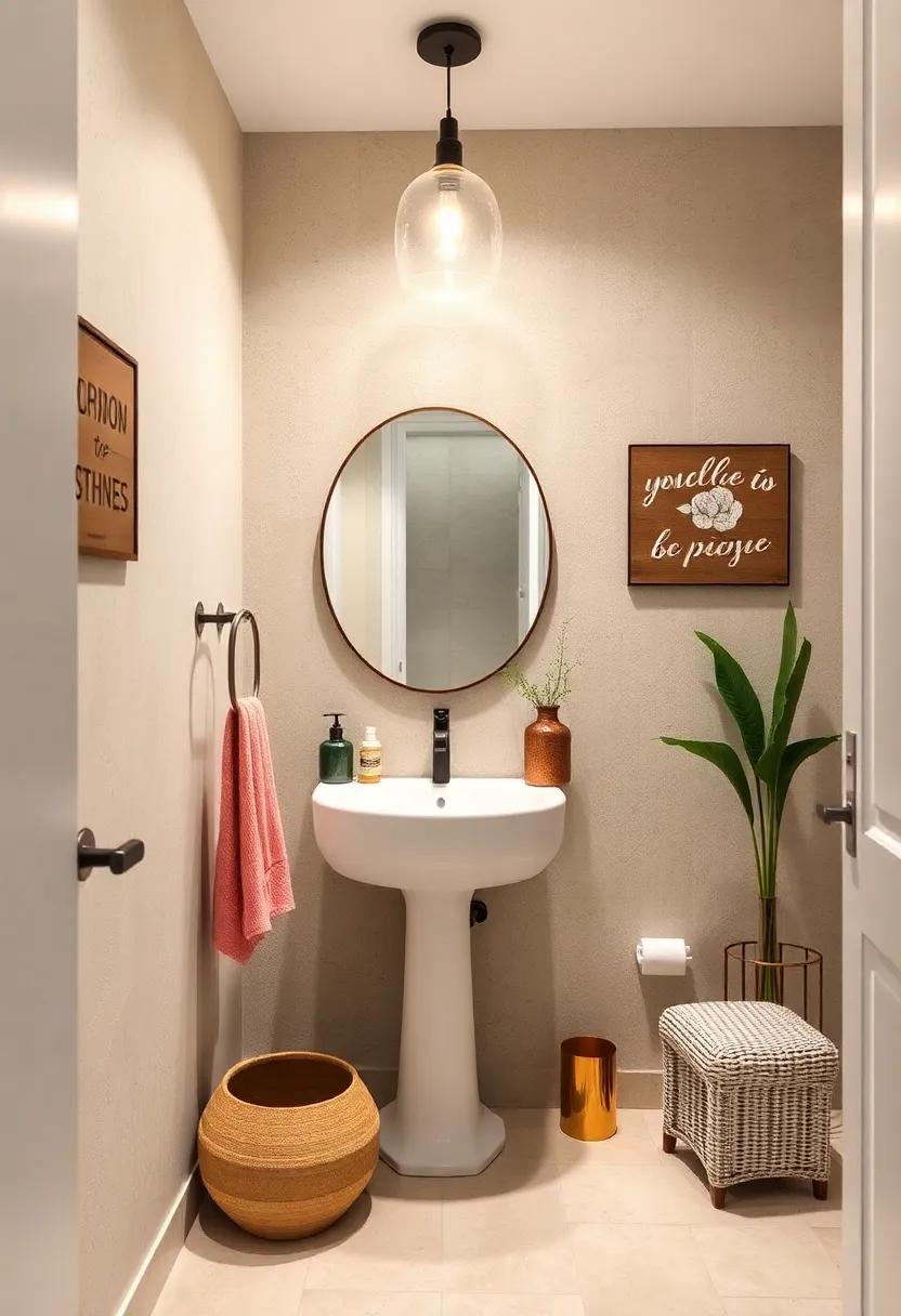 Quirky Details: Add quirky decor items, ⁤like⁣ a humorous sign or an unusual sculpture, to make your powder room memorable