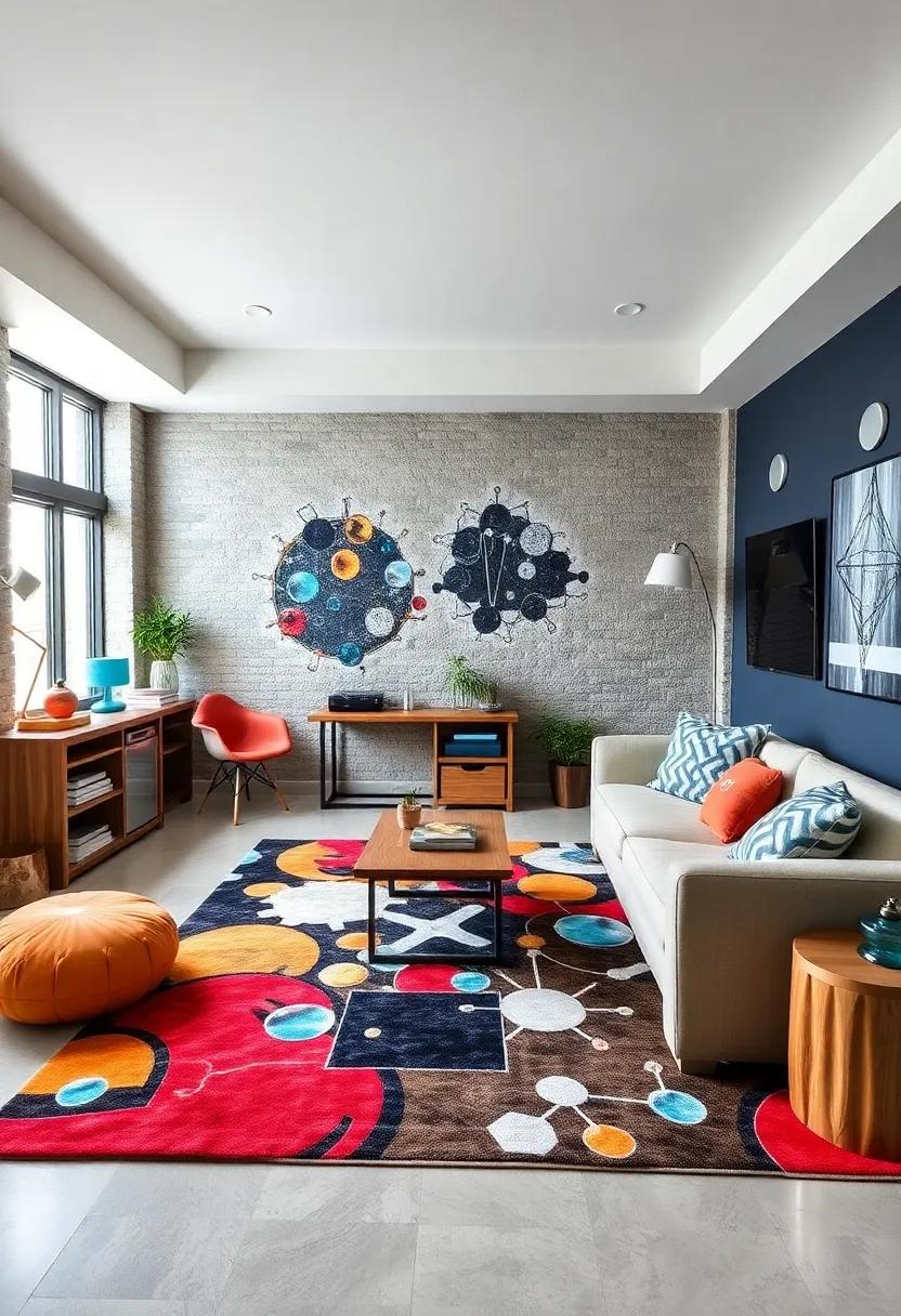 Science-Themed Rugs: Find rugs featuring⁢ elements of ​science—think DNA strands, chemical formulas, or​ even space scenes—to enhance the room’s thematic unity