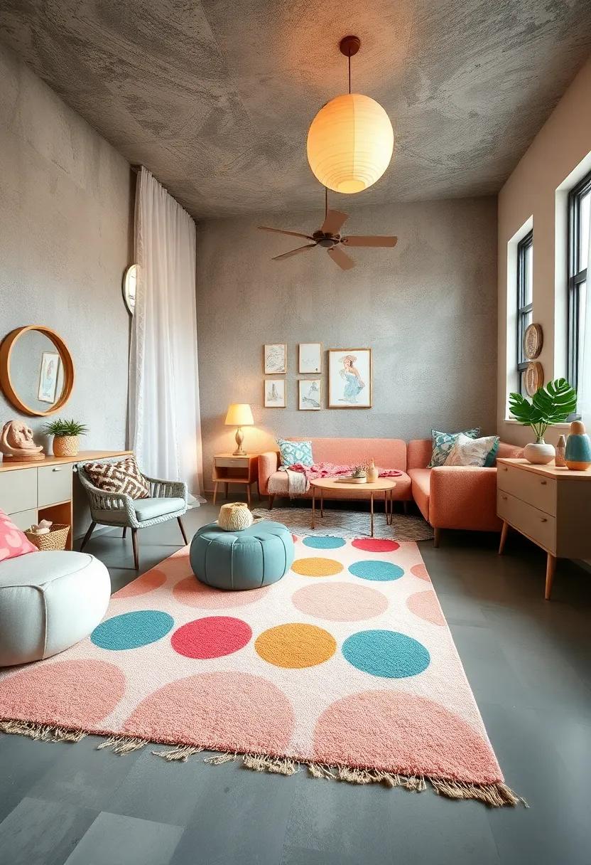 Whimsical Rugs: Choose rugs with fun patterns or textures that add warmth while defining different areas within the room for⁢ various⁤ activities