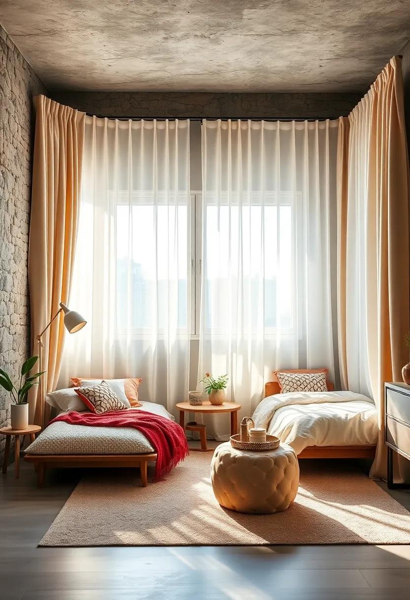 Versatile Curtain Solutions: Opt for light and airy curtains that can be easily adjusted for ‍privacy or brightness, enhancing the room’s functionality