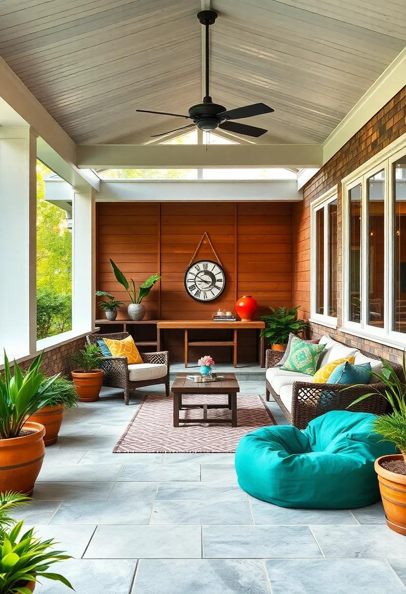 Kids’ Play Area: Dedicate a corner ⁤for kids with colorful bean⁤ bags, games, and crafts to make the porch a family-friendly hub