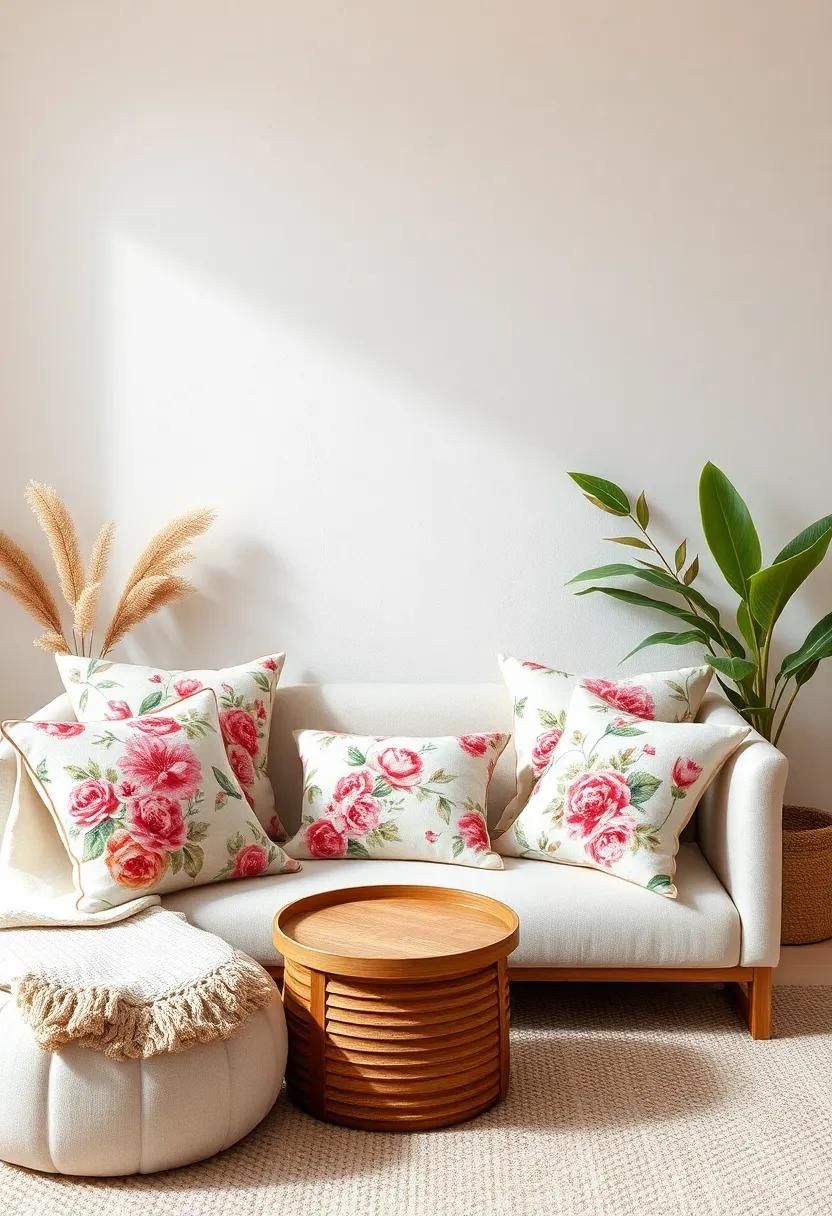 Artistic Floral ⁤Throw Pillows: Incorporate throw pillows with various⁣ floral designs and ⁣textures to enhance coziness and‌ style in‌ the nursery