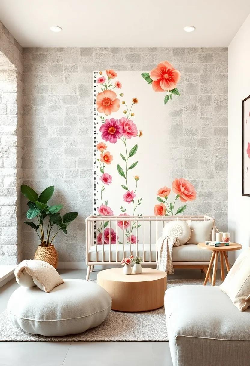 Floral Growth Chart: design a floral growth chart to⁢ hang on the wall that tracks your child's height ⁤while showcasing beautiful flower ⁢illustrations