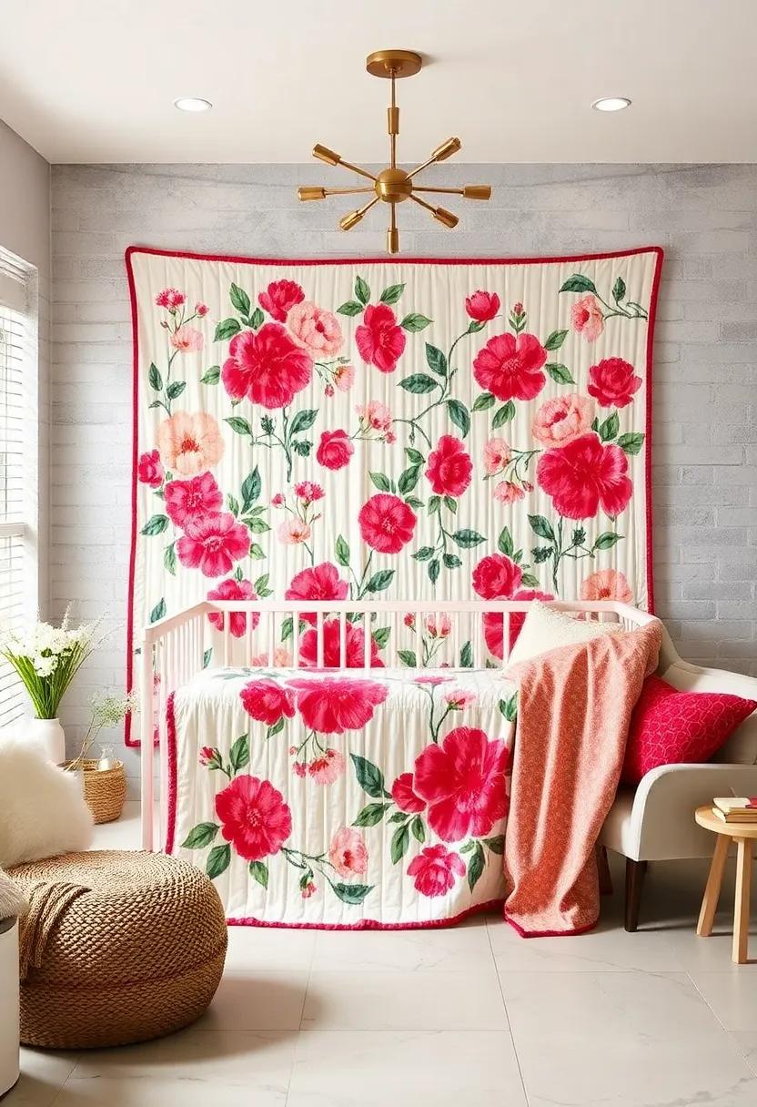 Floral-Themed Baby Quilt: Craft​ or​ purchase a cozy baby quilt etched with floral patterns to add warmth and color to the nursery