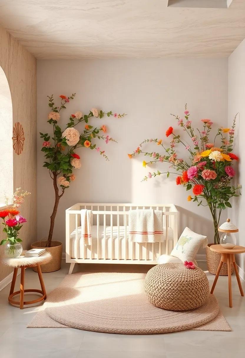Seasonal Floral Decor: Rotate floral decorations to reflect the seasons,keeping the nursery fresh and vibrant year-round with blooming updates