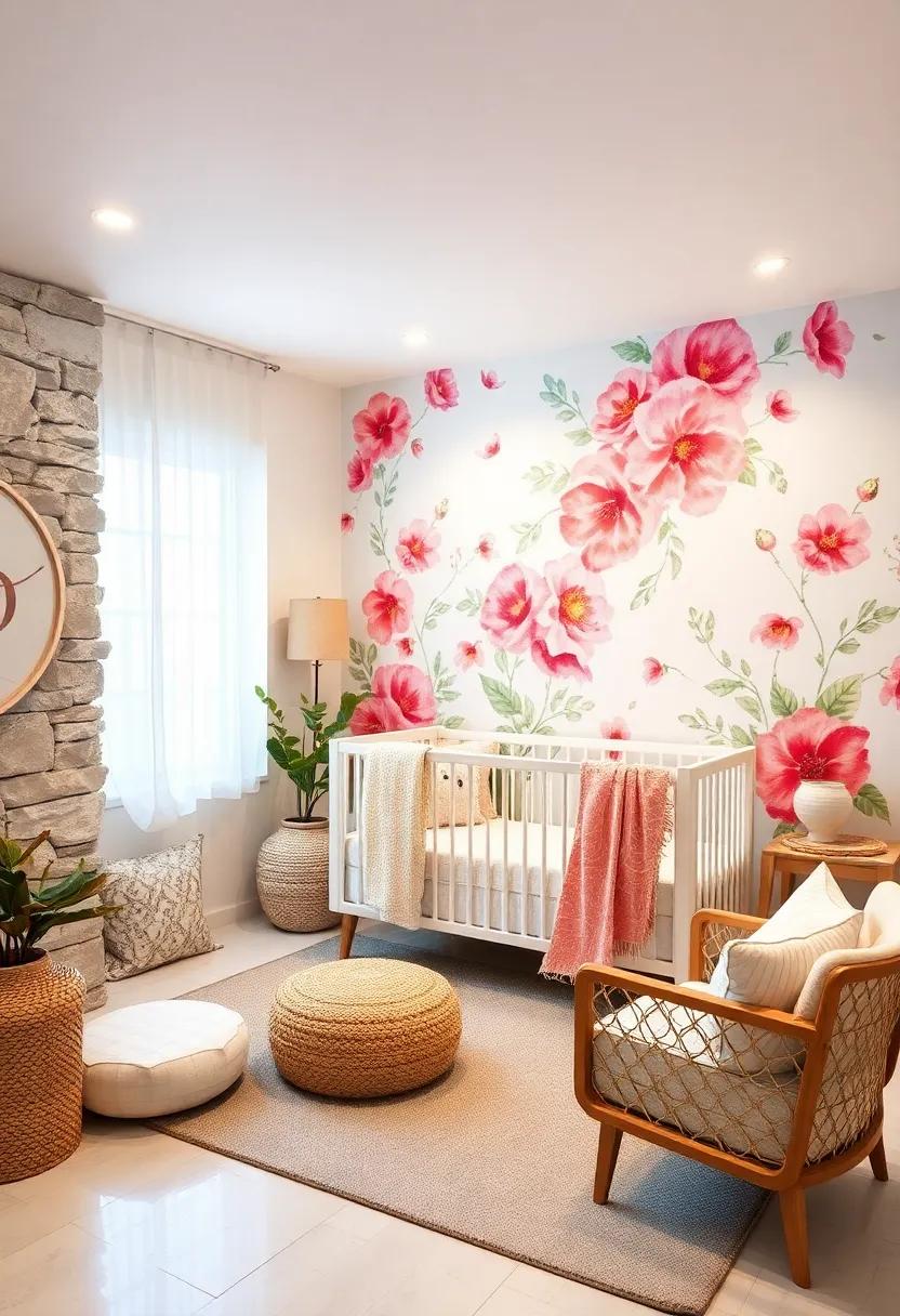 Whimsical Watercolor Walls:​ Transform your nursery walls‍ with soft, hand-painted watercolor florals that dance⁣ around the room, creating a peaceful and creative atmosphere
