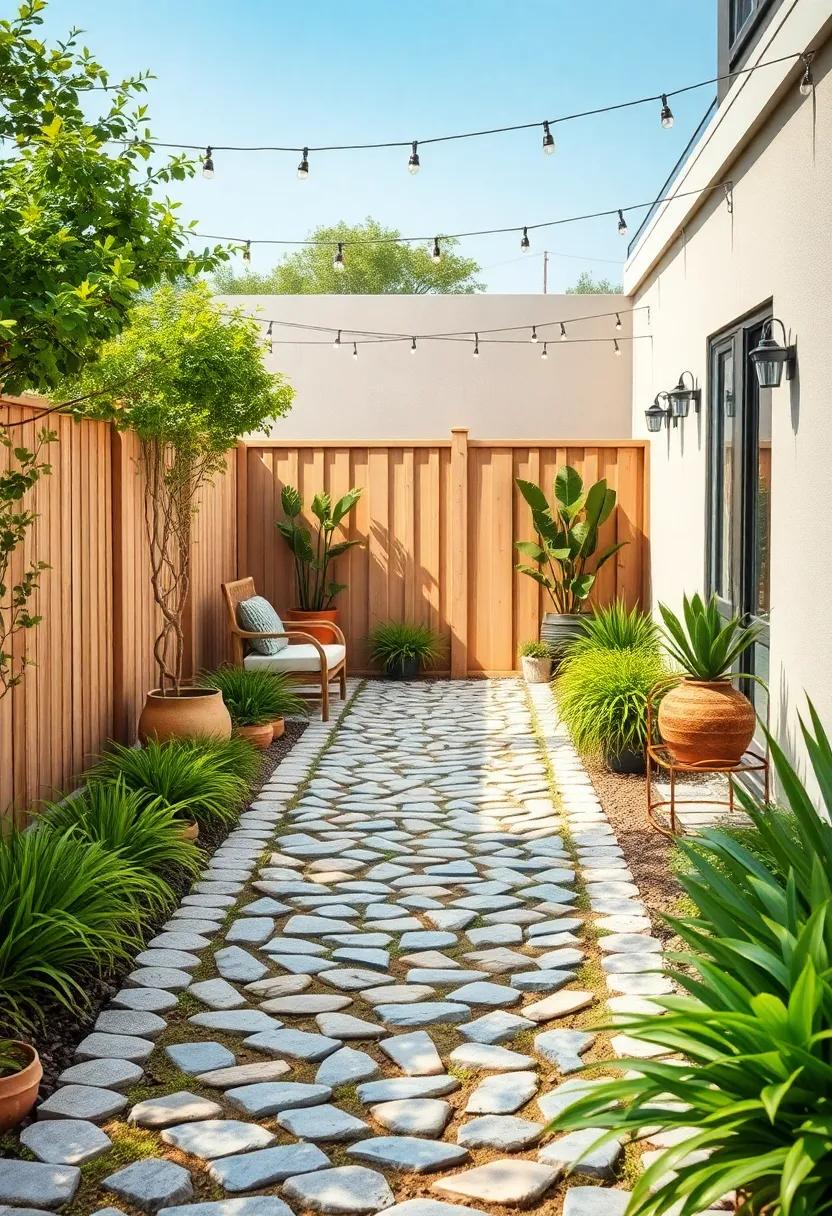 Charming Cobblestone Pathways: Create a whimsical touch with irregularly shaped cobblestones that invite exploration and charm to your garden